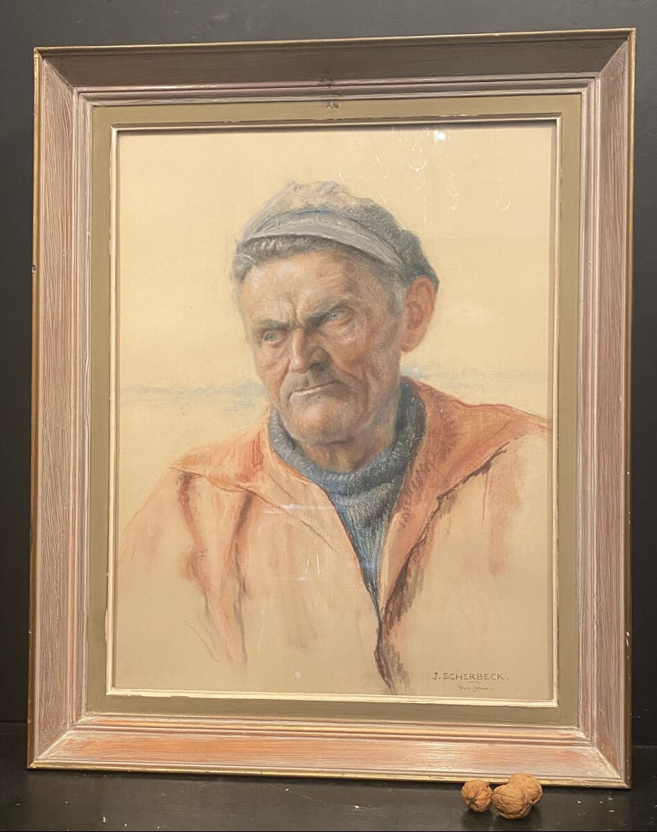 tableau, portrait signé Scherbeck