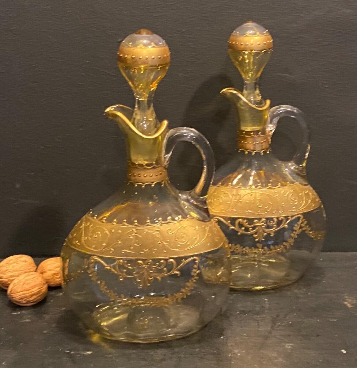 Paire De Carafes En Cristal