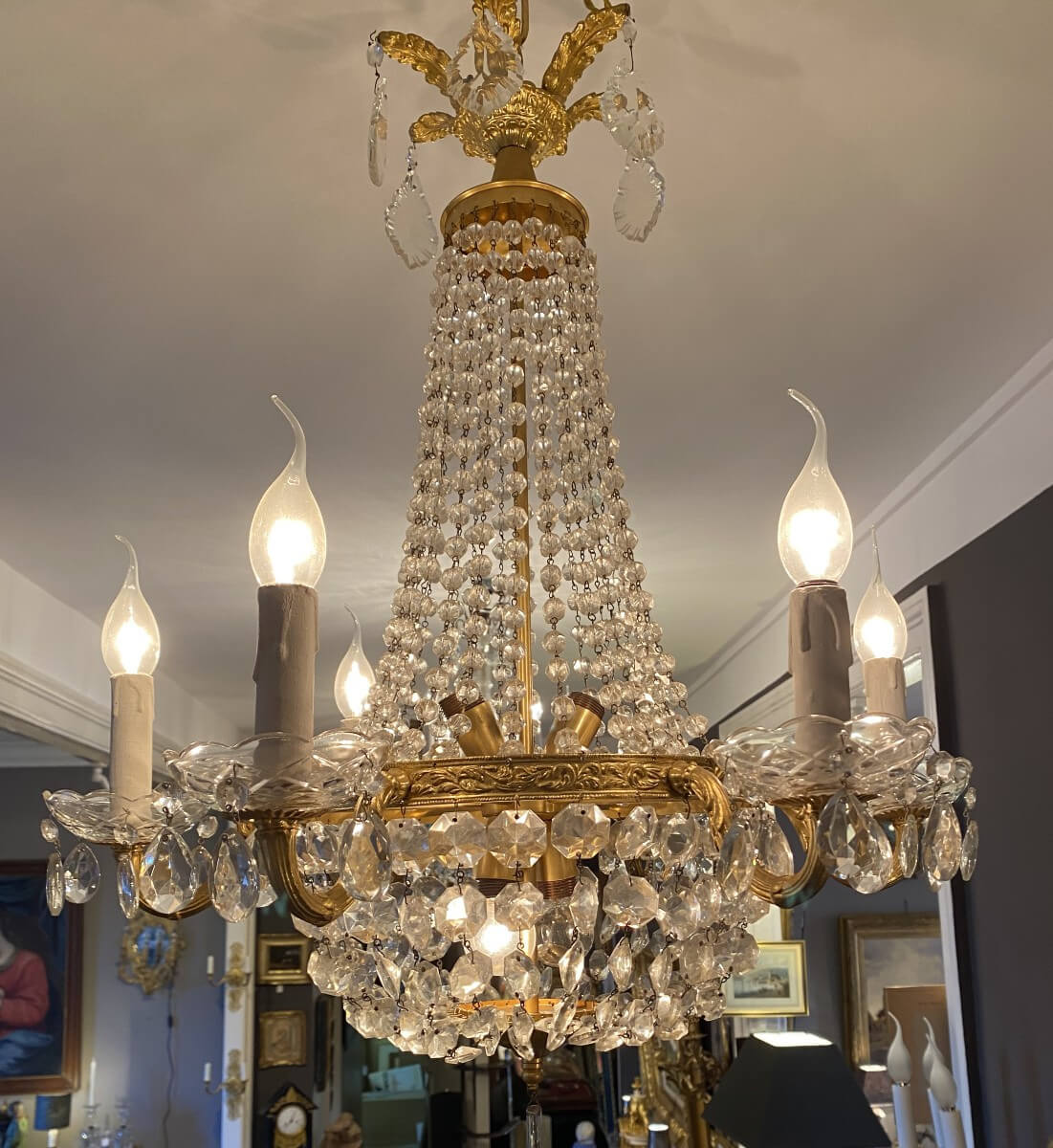 lustre mongolfière à 6 bras de lumière