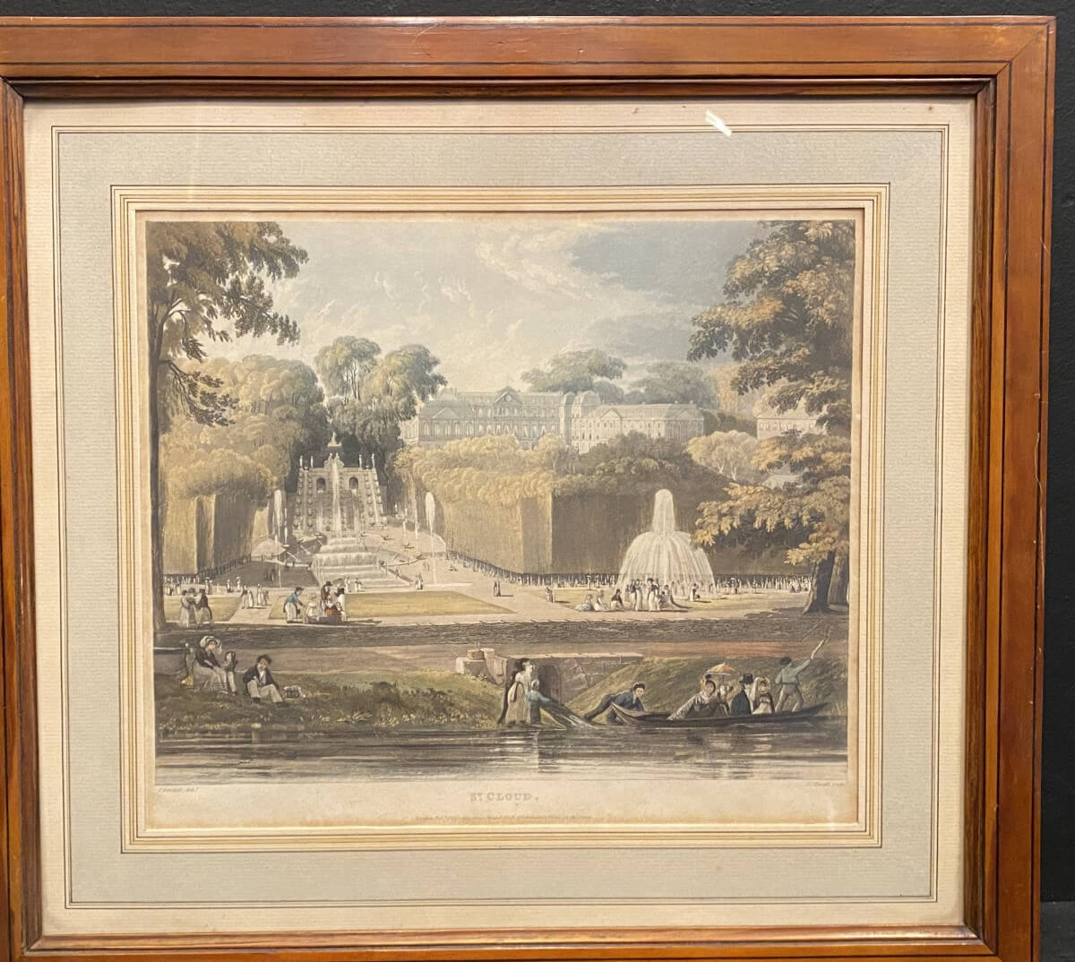 Saint Cloud, gravure colorée du XIX°