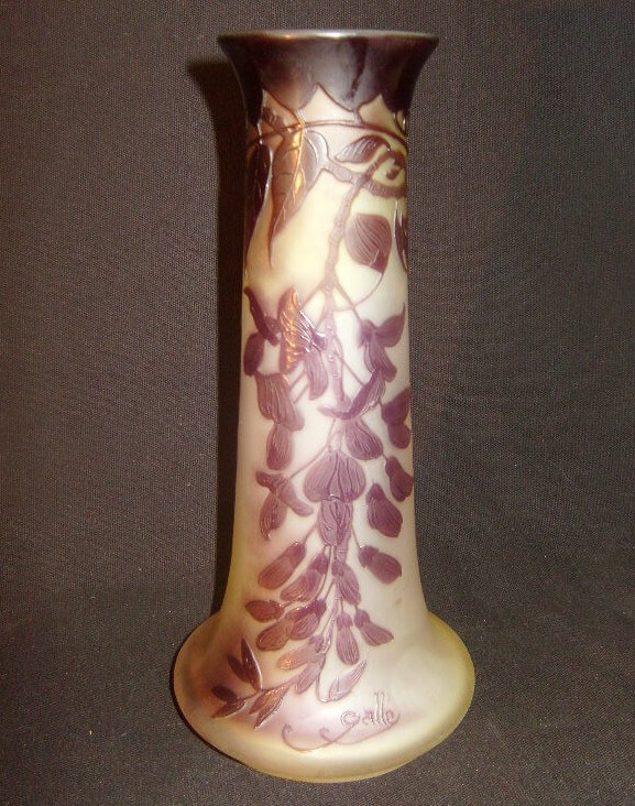 vase Gallé à décor de glycine