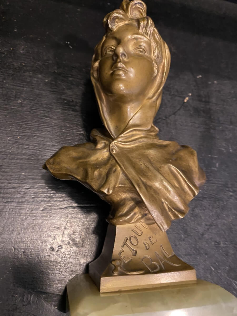 buste en bronze art nouveau