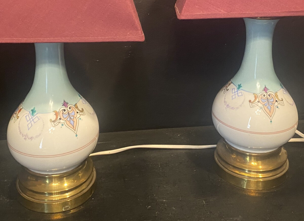 paire de lampes en porcelaine