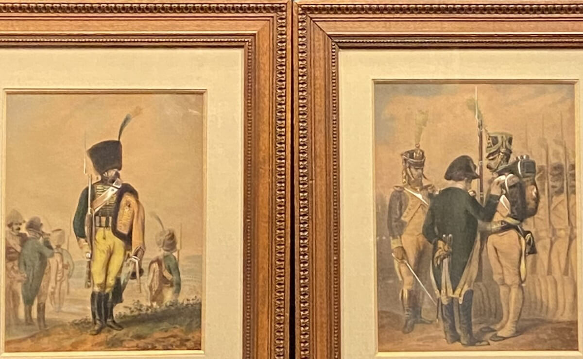 paire de dessins gouachés  empire