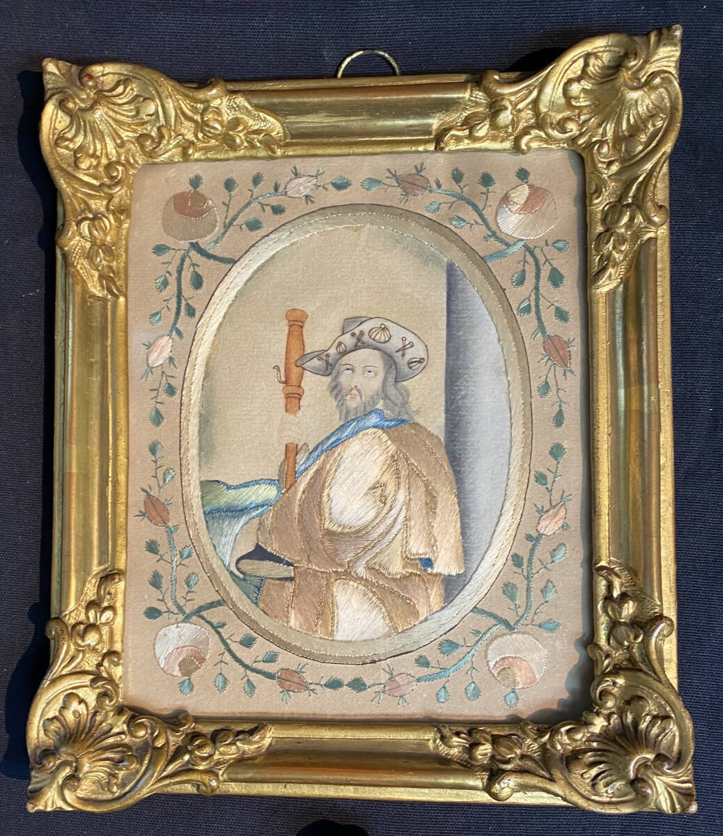 aquarelle brodée, saint Jacques