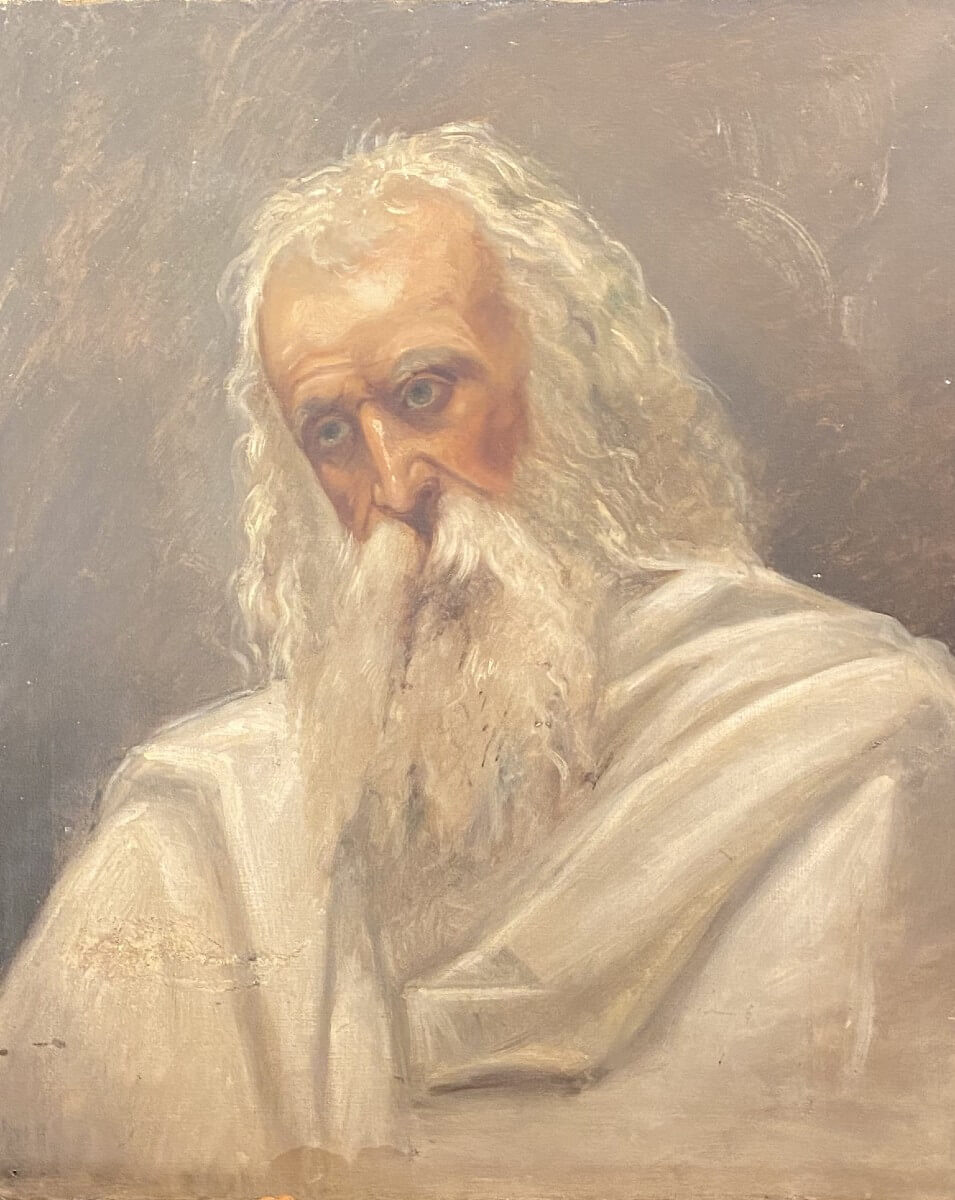 Tableau, peinture représentant un vieil homme