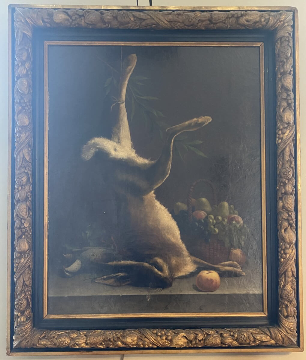 tableau, nature morte au lapin