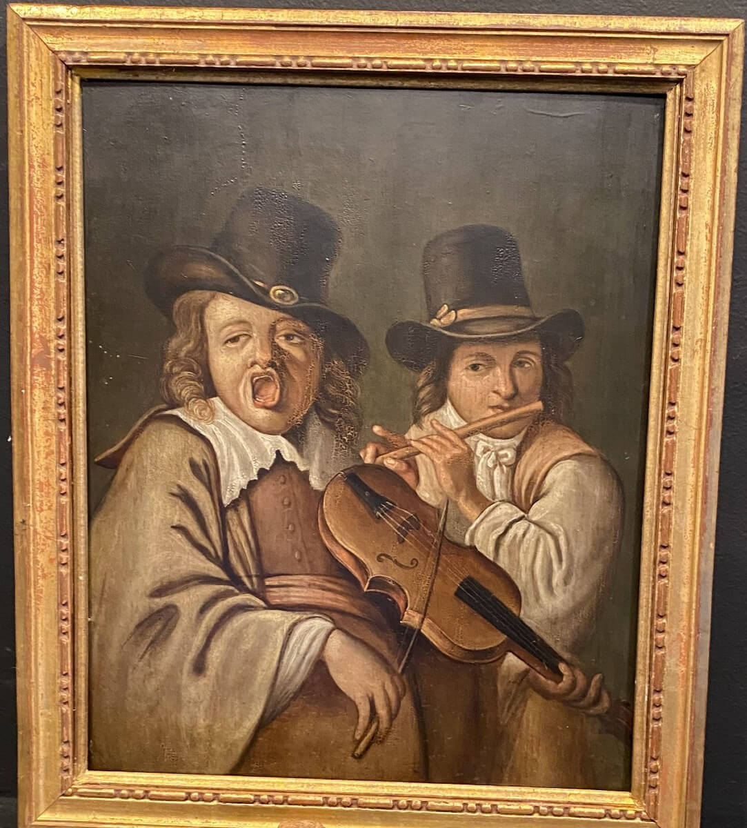 tableau, peinture "les deux musiciens".