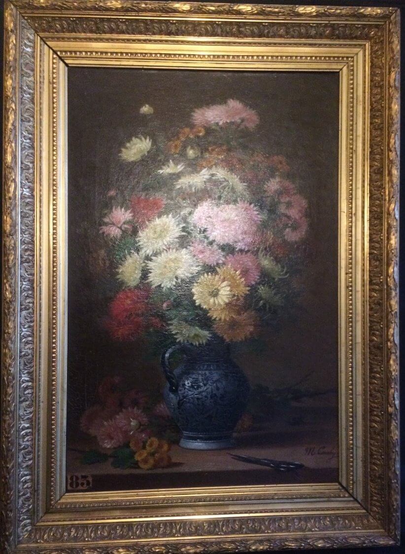 tableau, bouquet de fleurs signé Comby