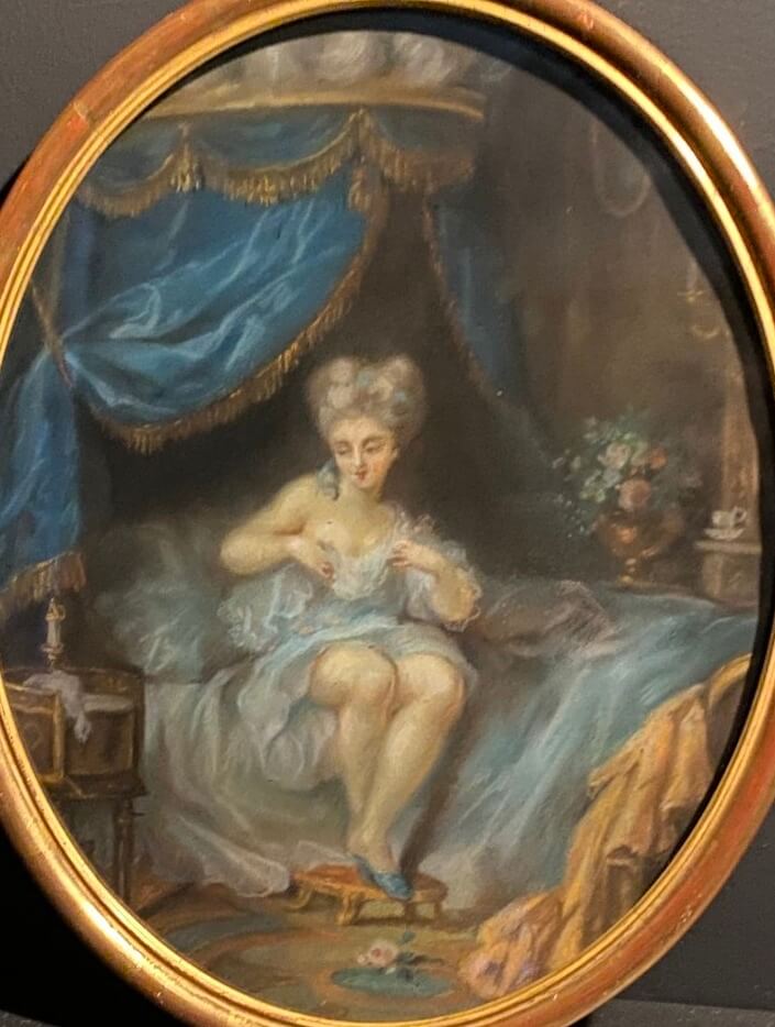 Pastel, lever d'une jeune fille.