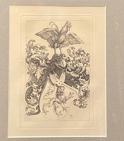 les armoiries au cog, gravure de Dürer