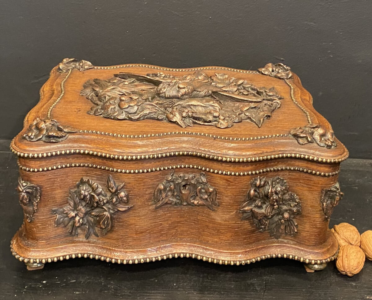 Coffret En Chêne Et Cuivre