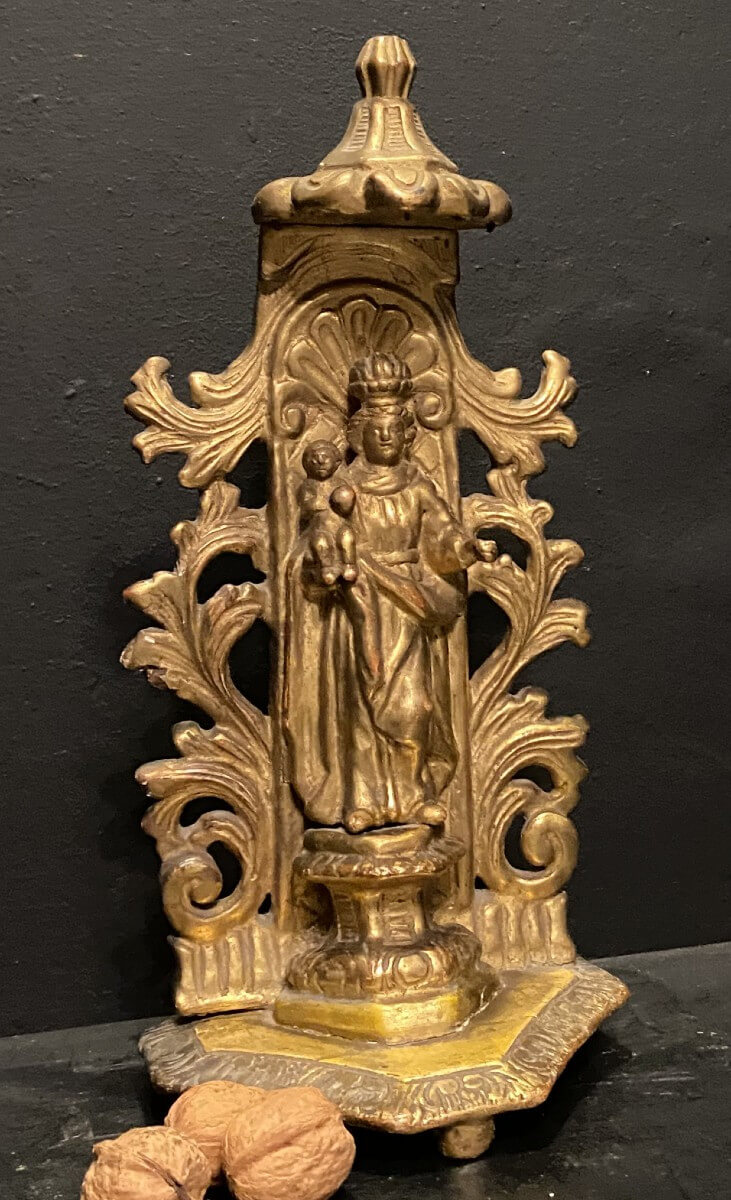 Vierge XVIII° En Bois Doré
