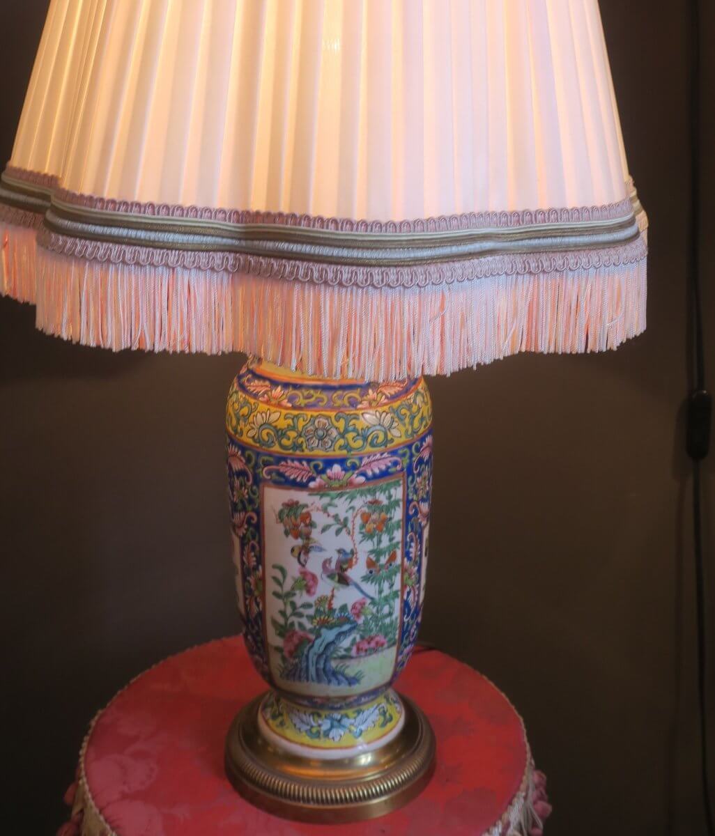 Vase Chinois XIX° Monté En Lampe
