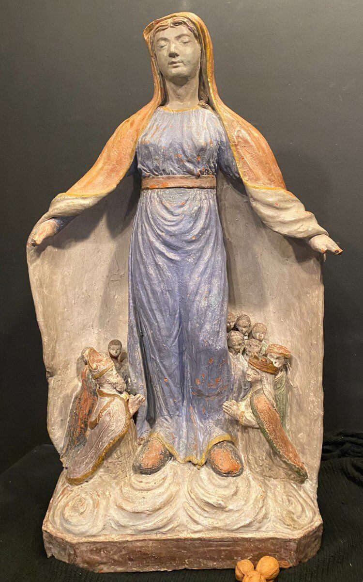 Statue, Vierge De Bon Secours Ou Vierge Au Manteau XVII°