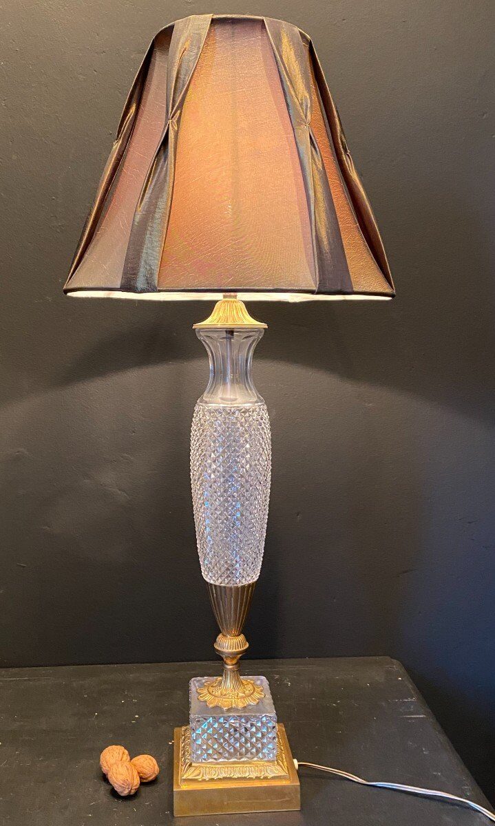 Lampe En Bronze Et Cristal