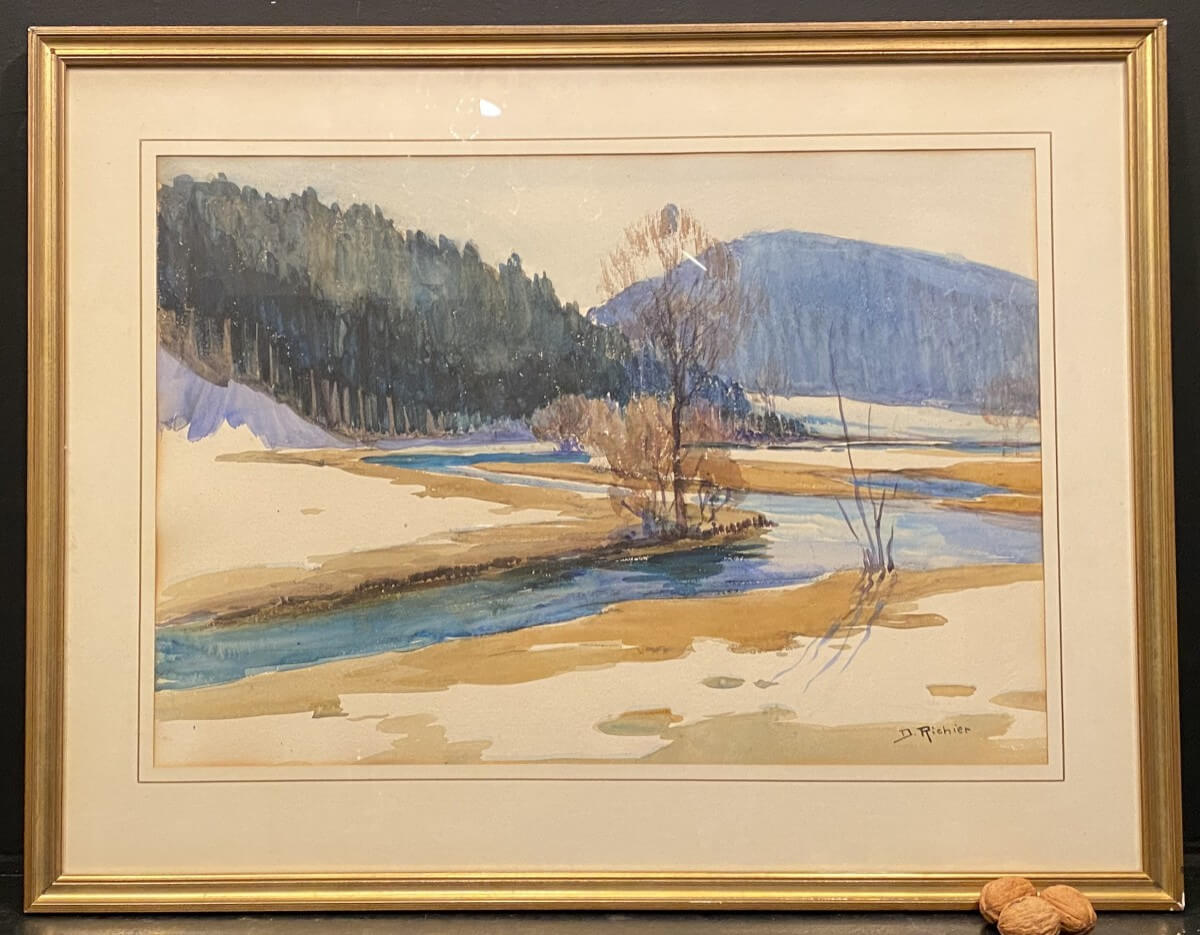 Tableau, Gouache Signée  D Richier