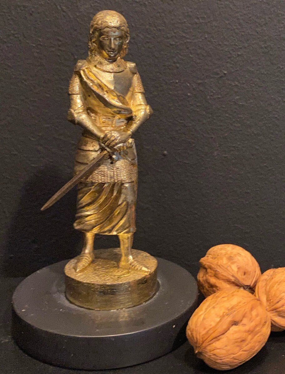 Statuette, Jeanne d'Arc En Bronze Doré