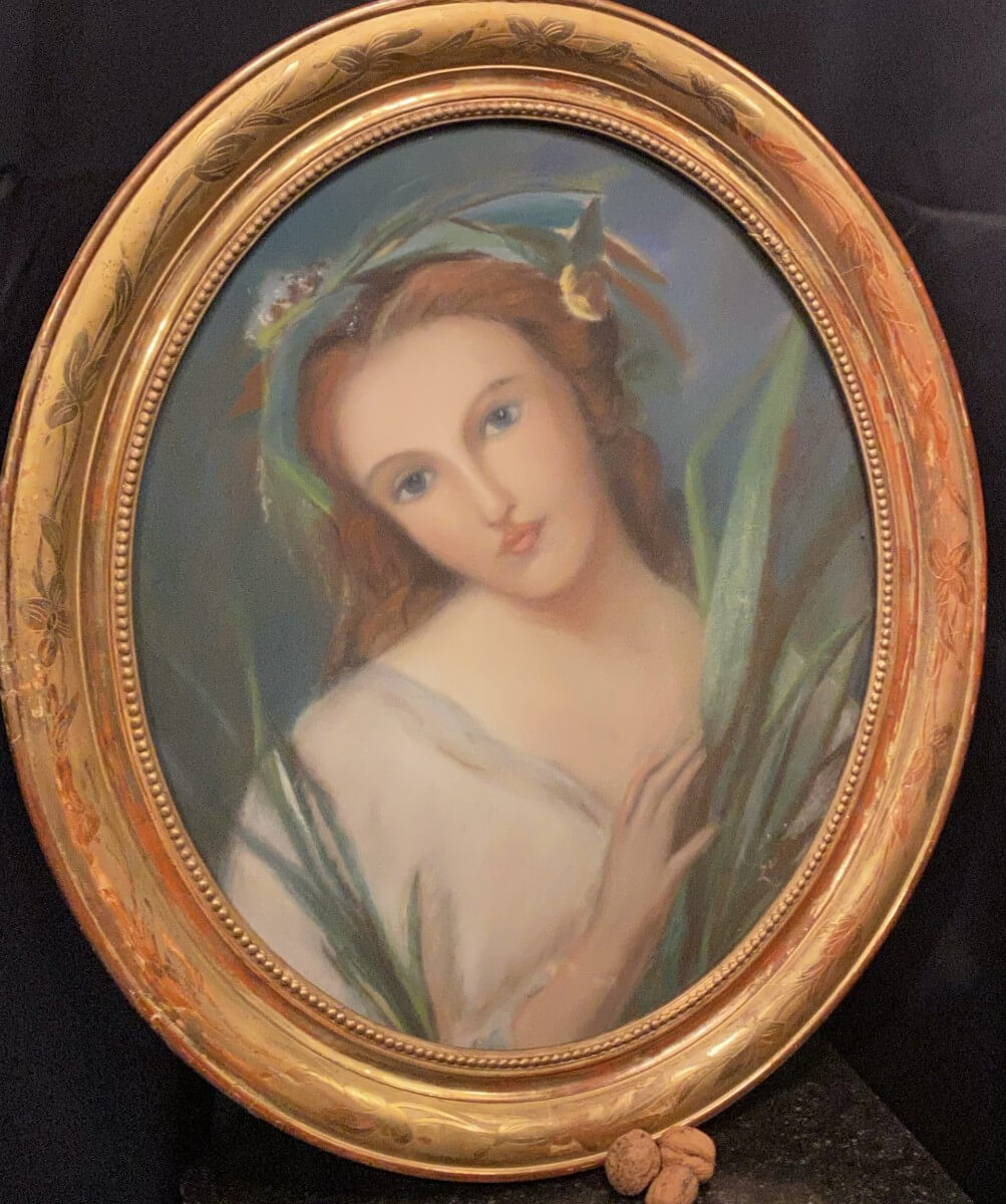 Tableau, Pastel d'Une Jeune Femme