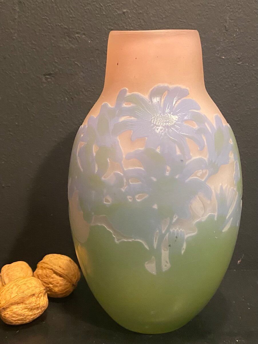 Vase Gallé Aux Chrysanthèmes