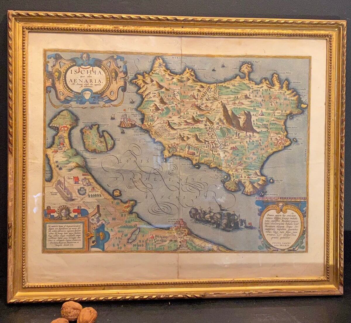 Plan Coloré De l'île d'Ischia, Daté 1590