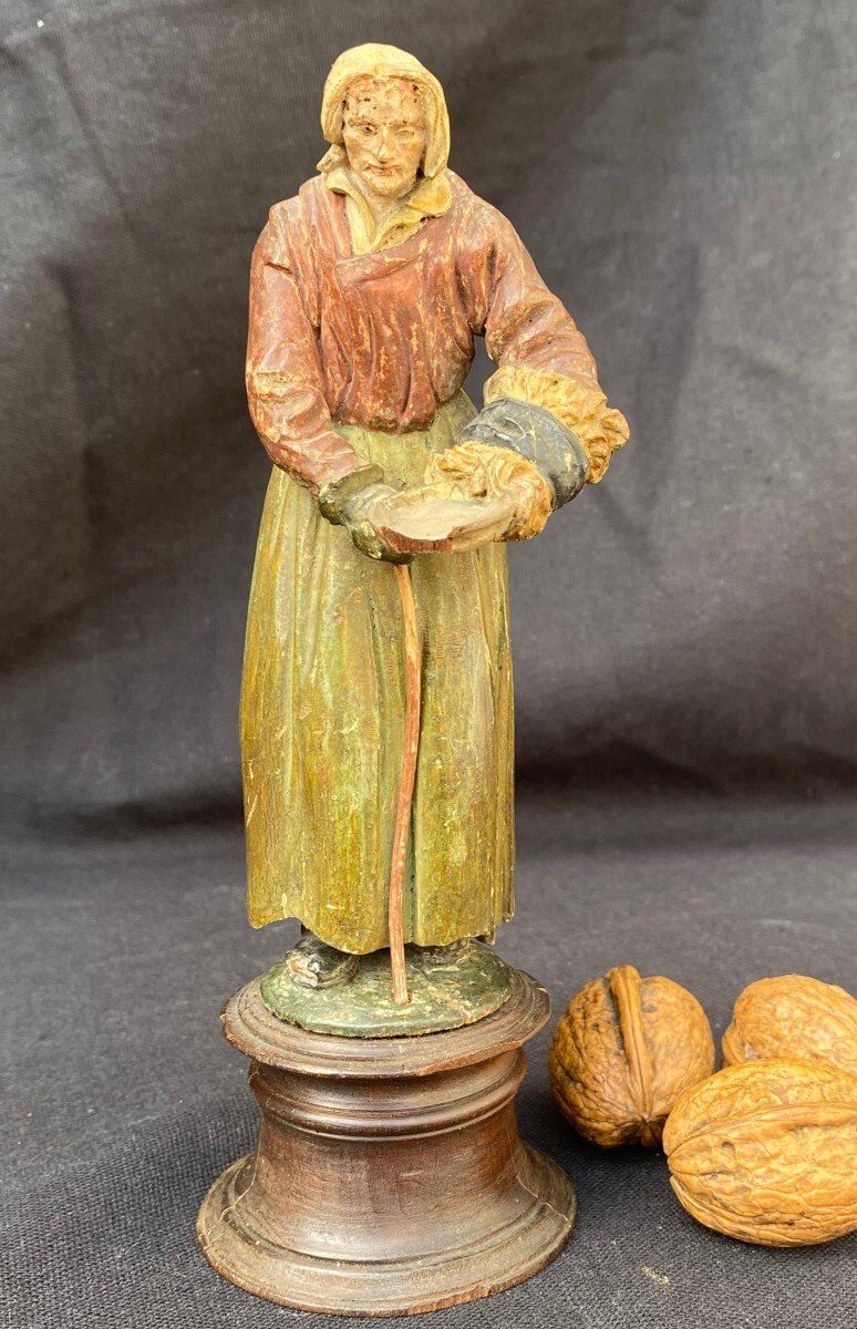 Statuette XVIII°, Femme Au Manchon