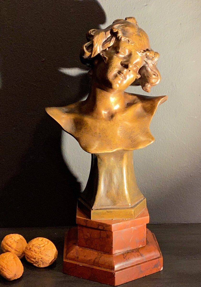Bronze, Buste De Femme Art Nouveau
