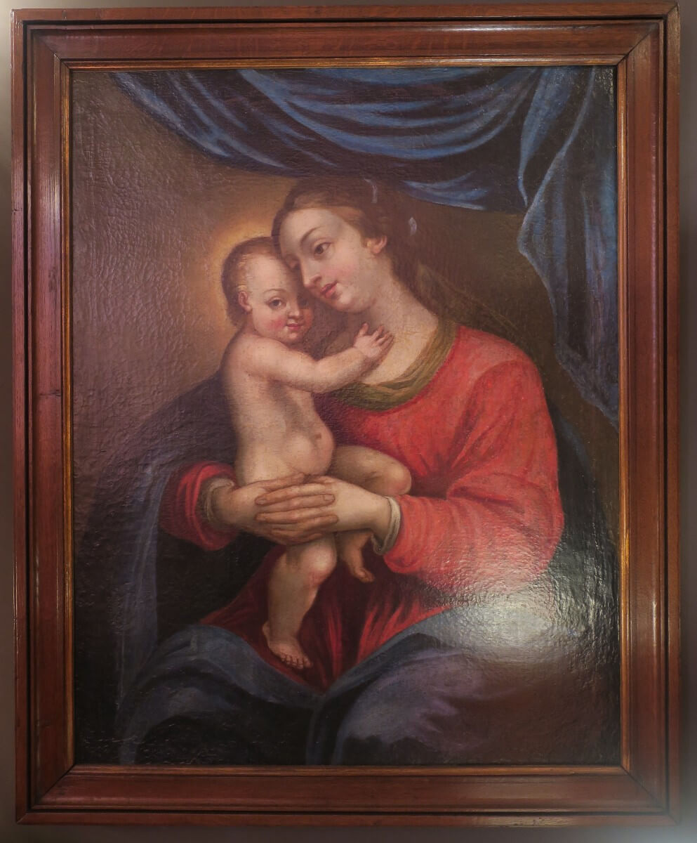 Tableau, Peinture XVIII° De La Vierge à l'Enfant