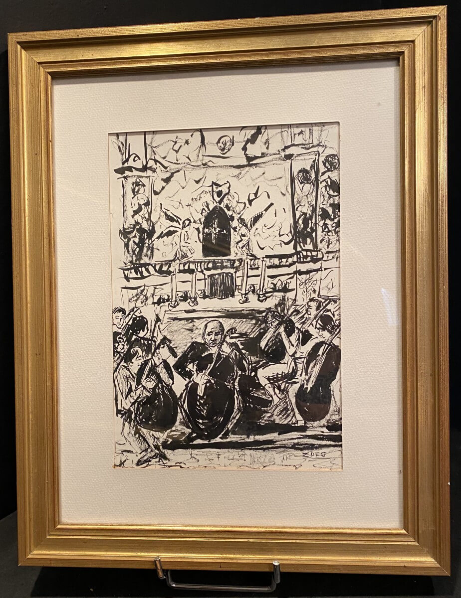dessin à l'encre de chine signé Zdeg