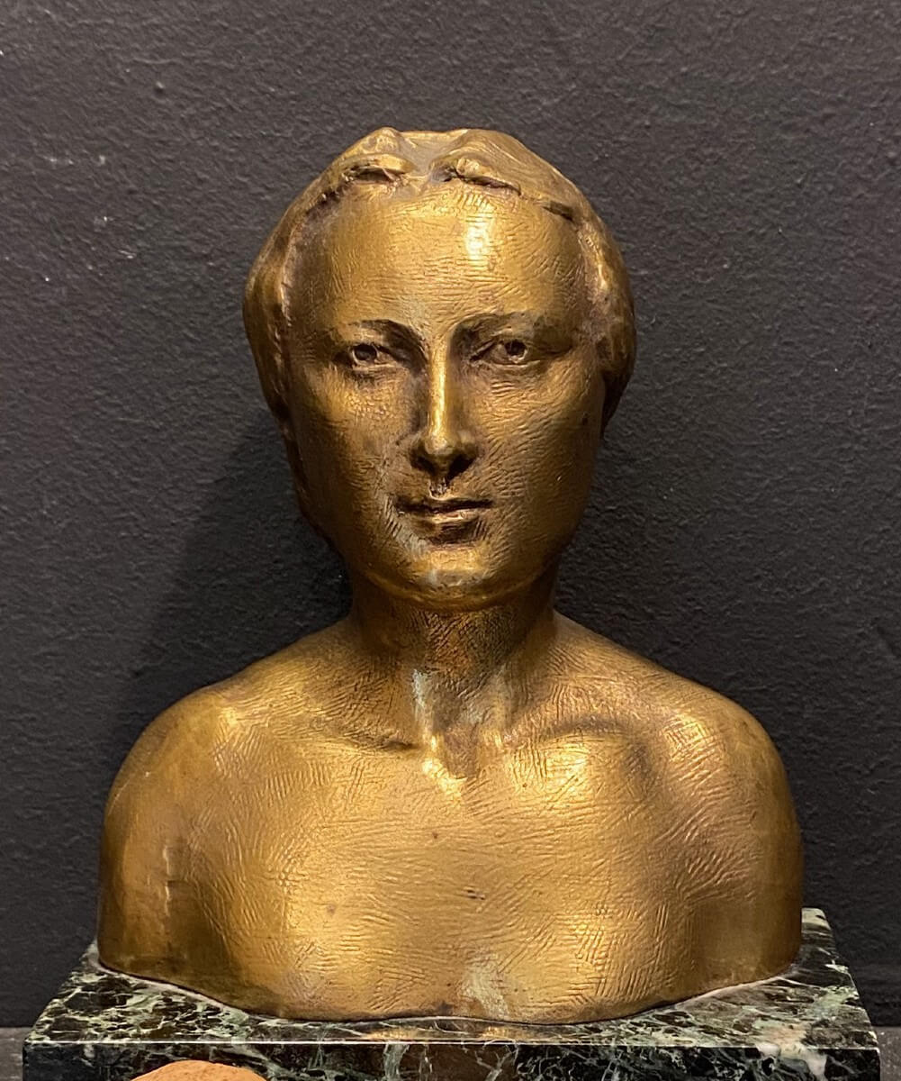 bronze, buste de femme signé Bourceret