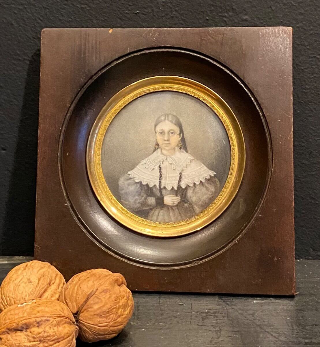 Miniature,portrait d'Une Jeune Femme