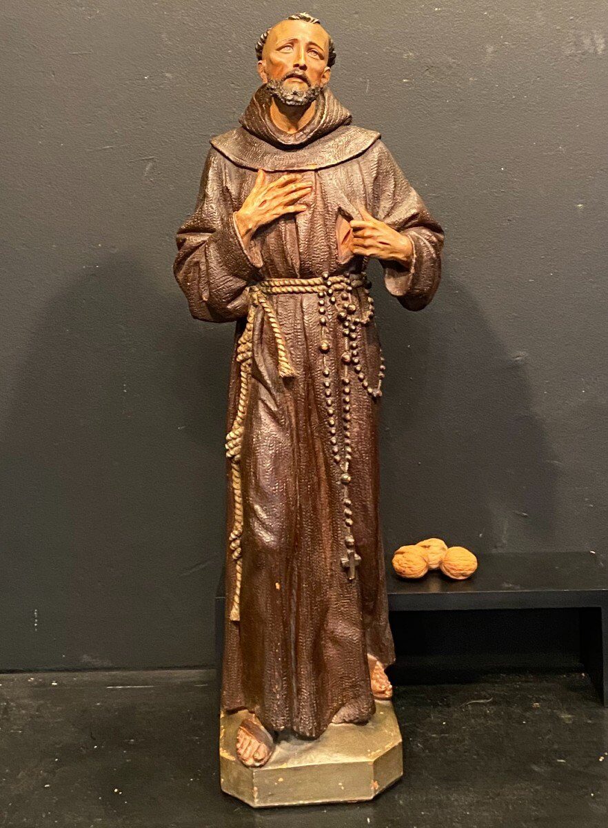 Statue En Terre Cuite De Saint François