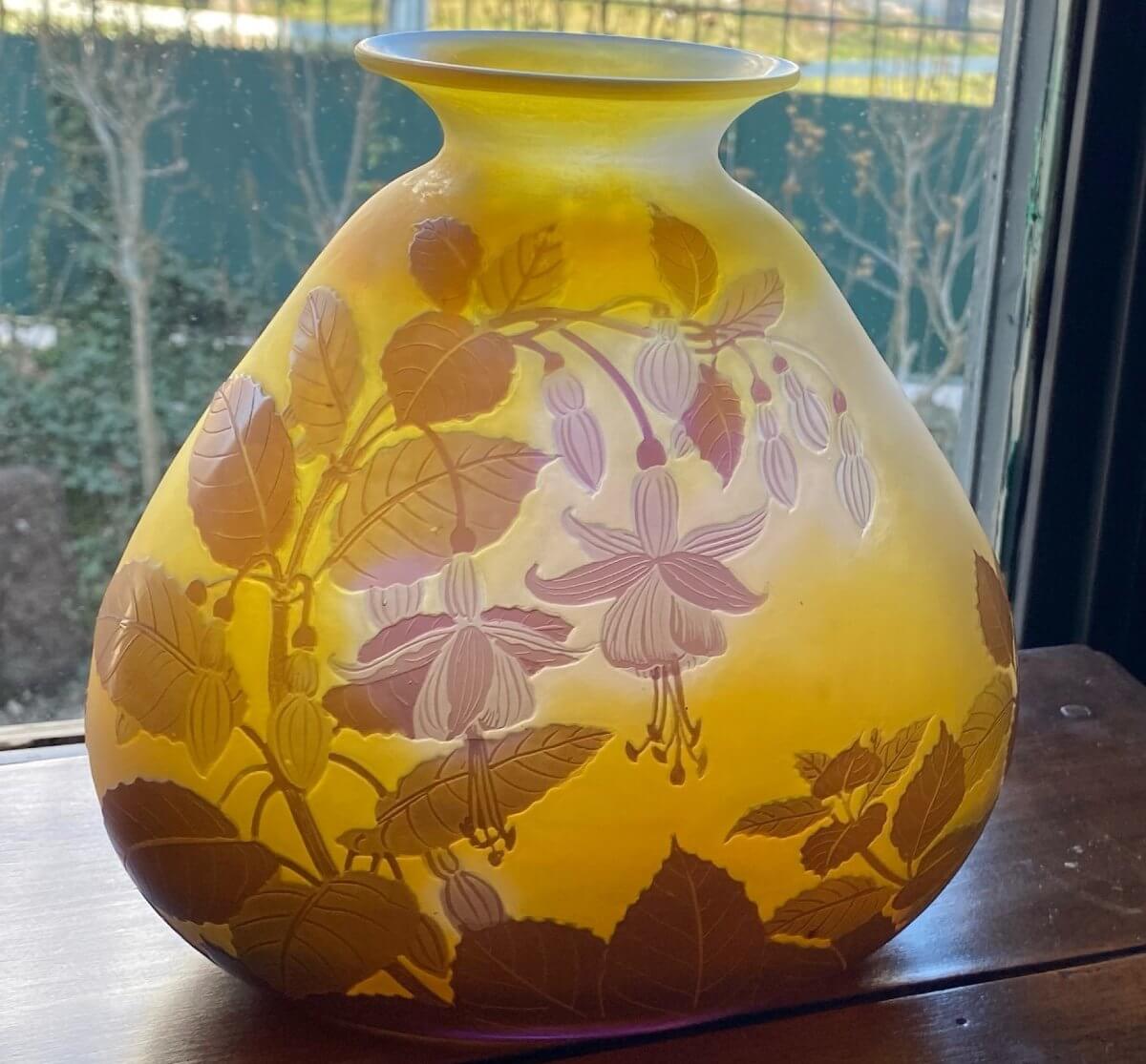 Vase Ecole De Nancy, Art Nouveau, Signé Galle