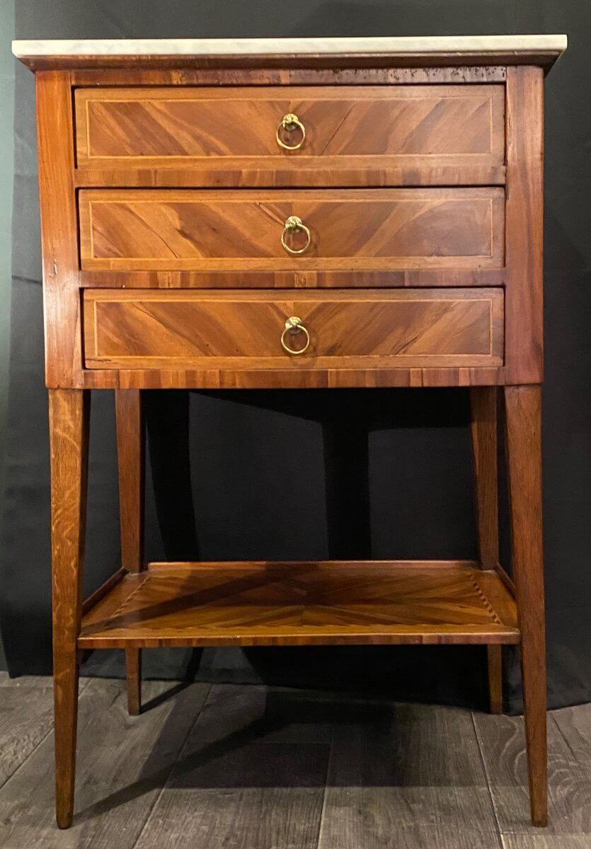 Table Chiffonière Marquetée Louis XVI