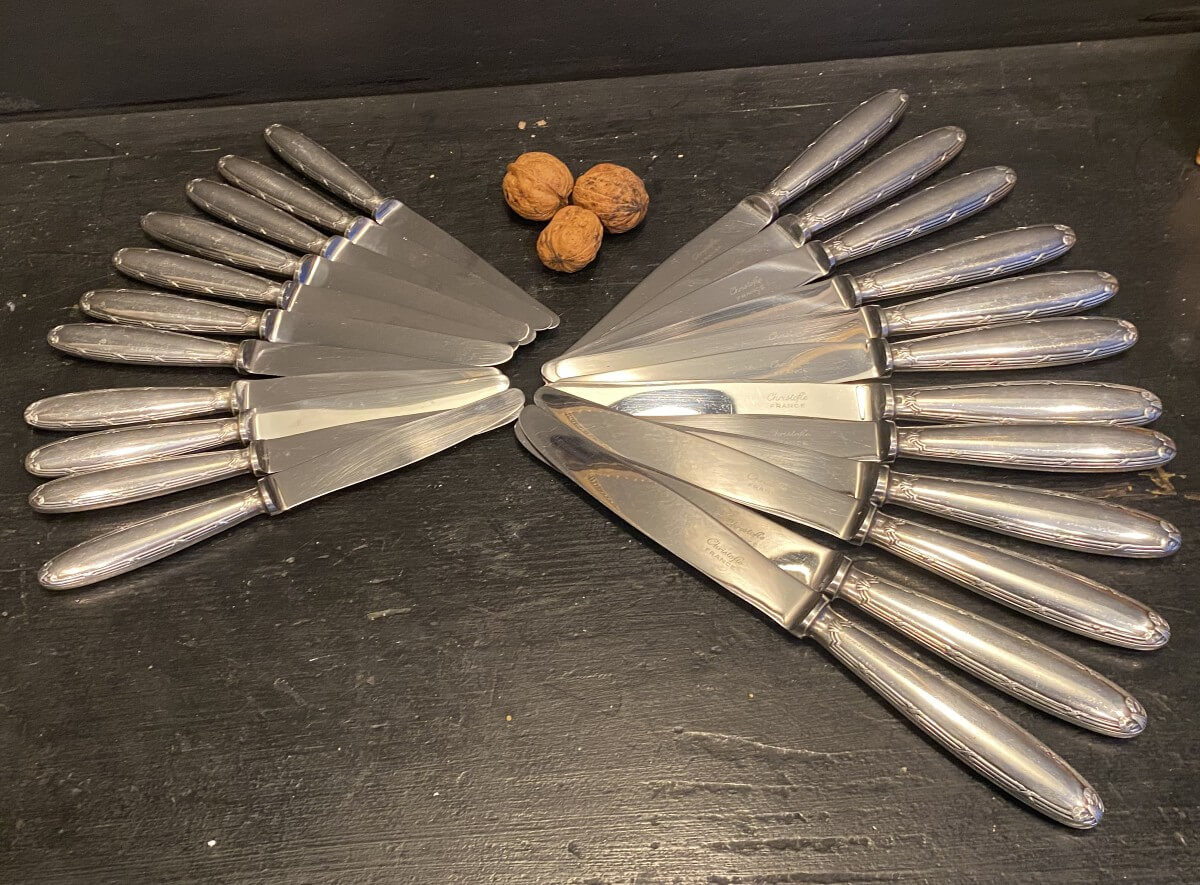 24 Couteaux Christofle En Métal Argenté