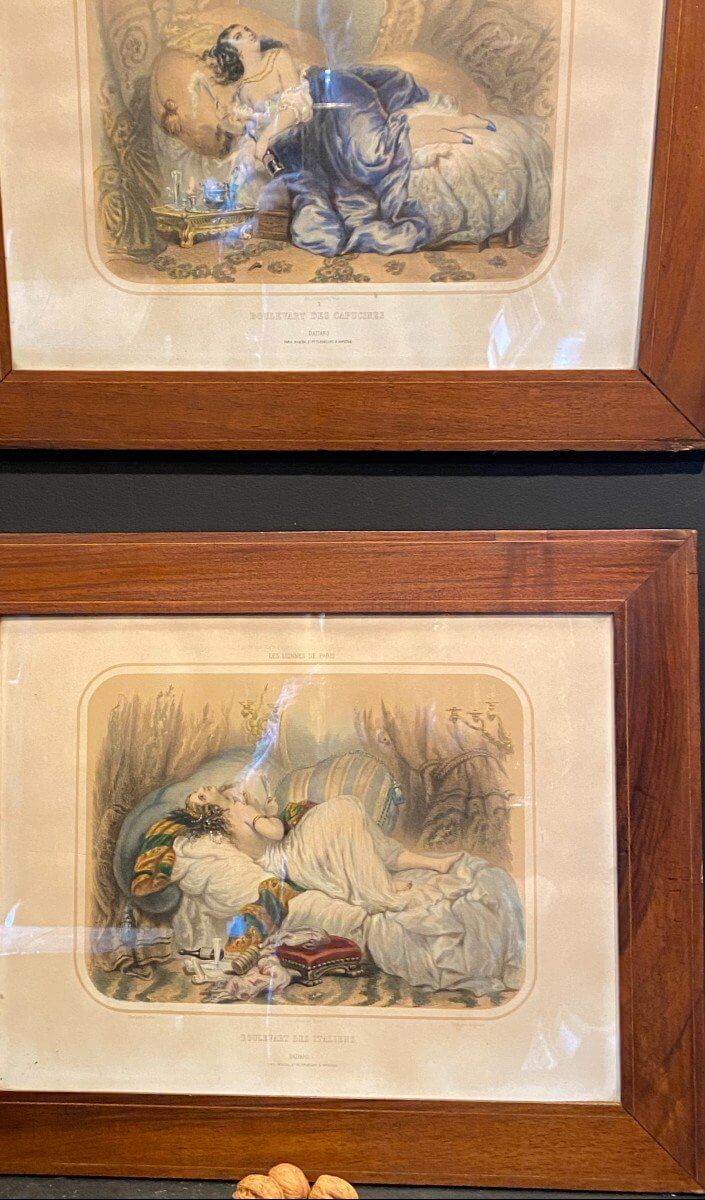 Paire De Lithographies Colorées.