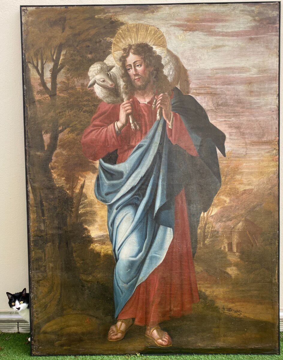 Très Grand Tableau; Peinture Du Bon Pasteur