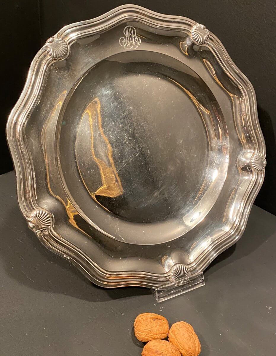 Plat Rond En Argent Monogramme