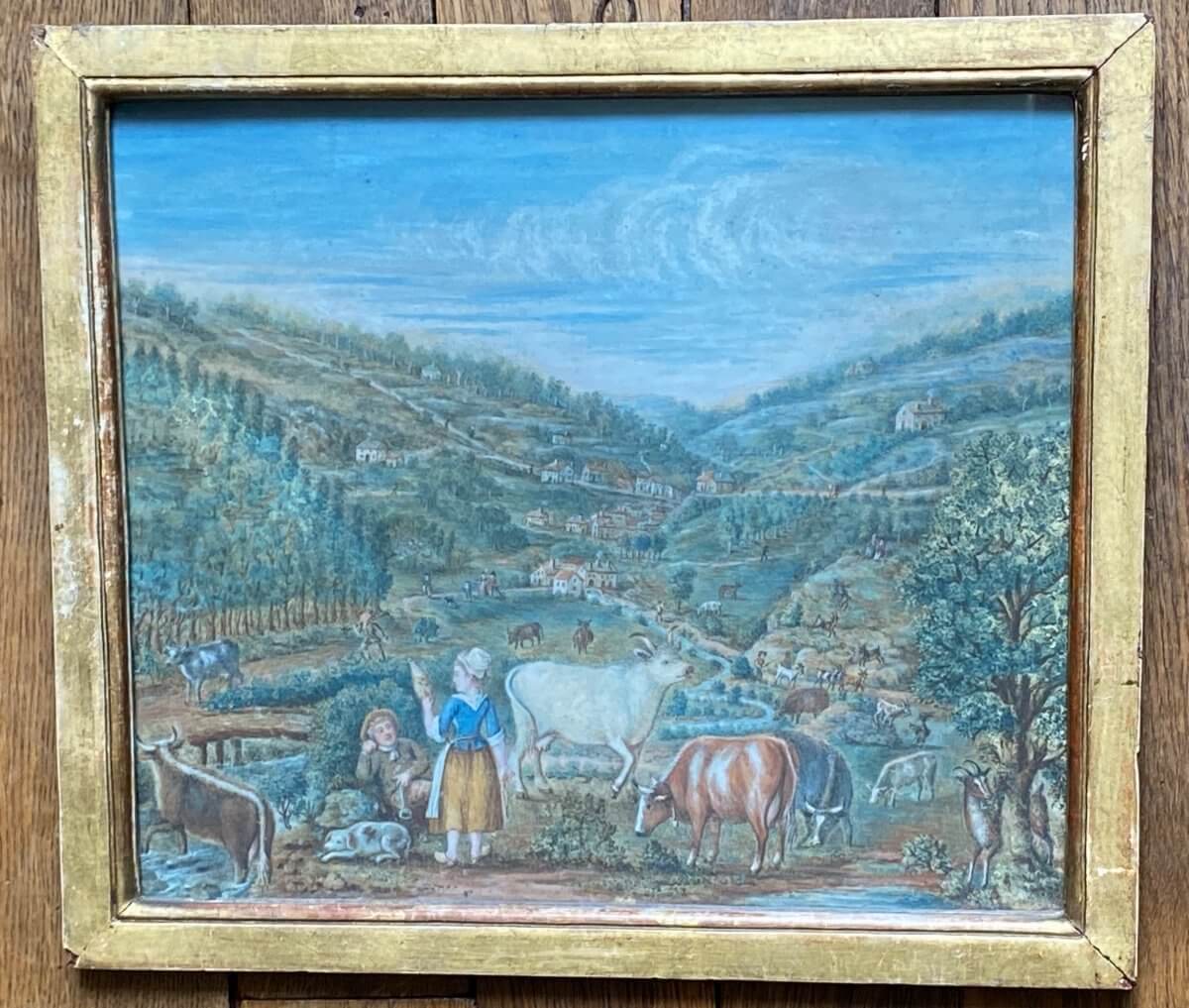 Tableau, Paysage Animé En Pastel