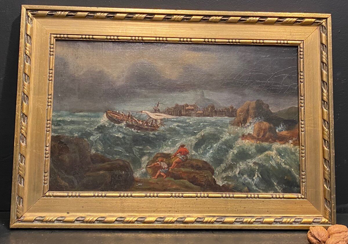 Tableau, Peinture Marouflée , Marine