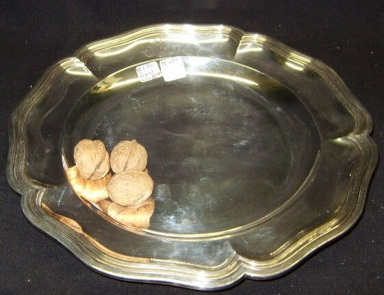 Plat En Argent Massif Monogramme