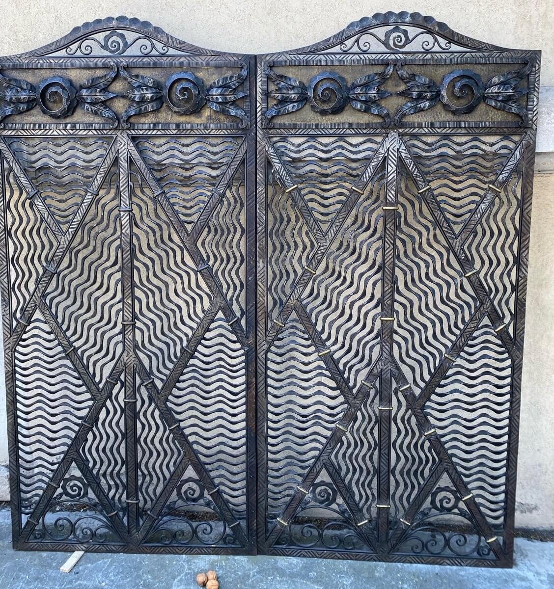 Paire De Portes En Fer Forgé Art Déco