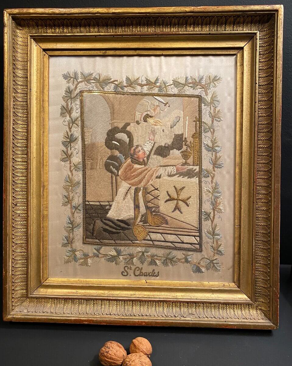 Tableau, Saint Charles, Peinture à l'Aiguille