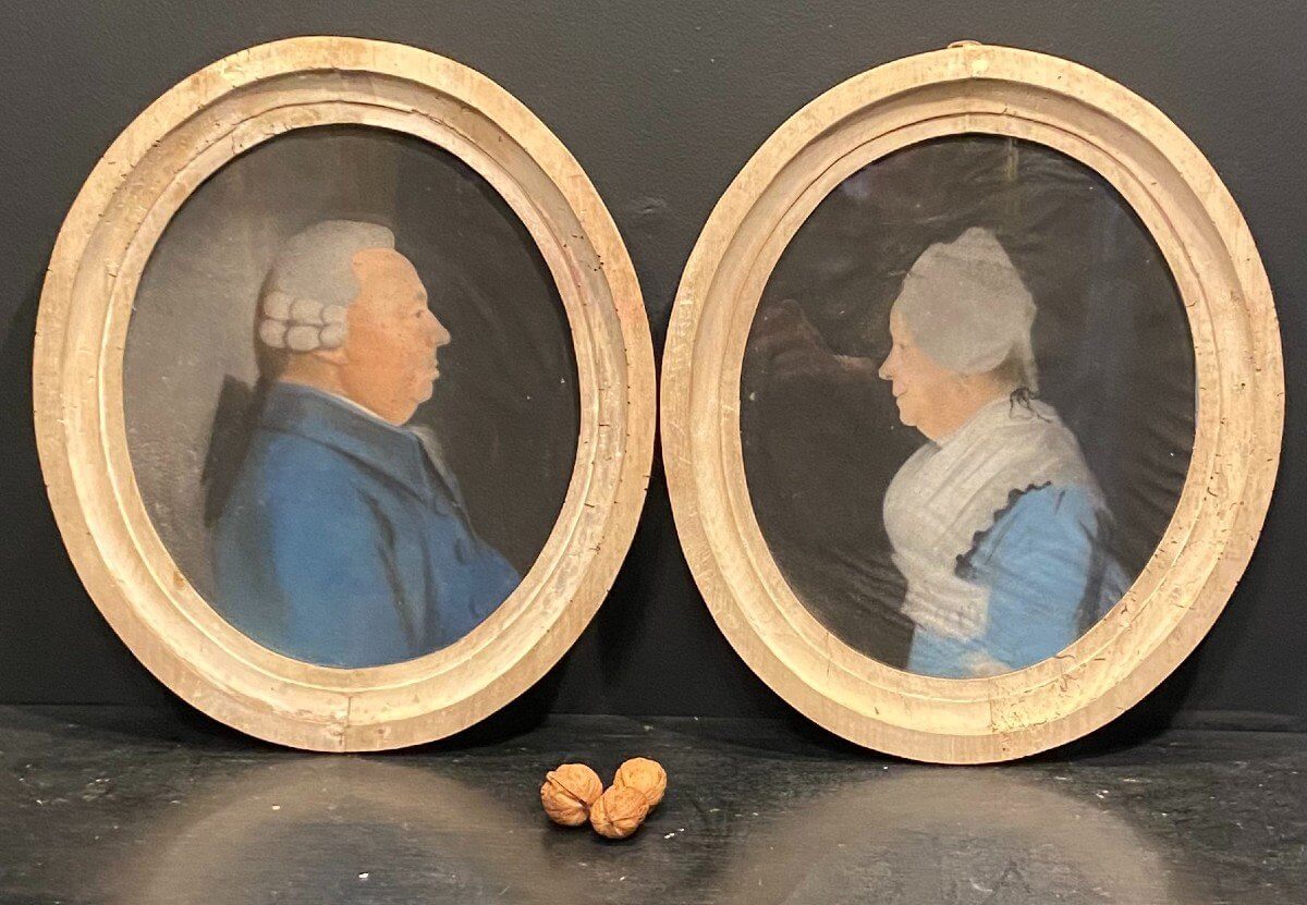Tableaux, Paire De Portraits En Pastel