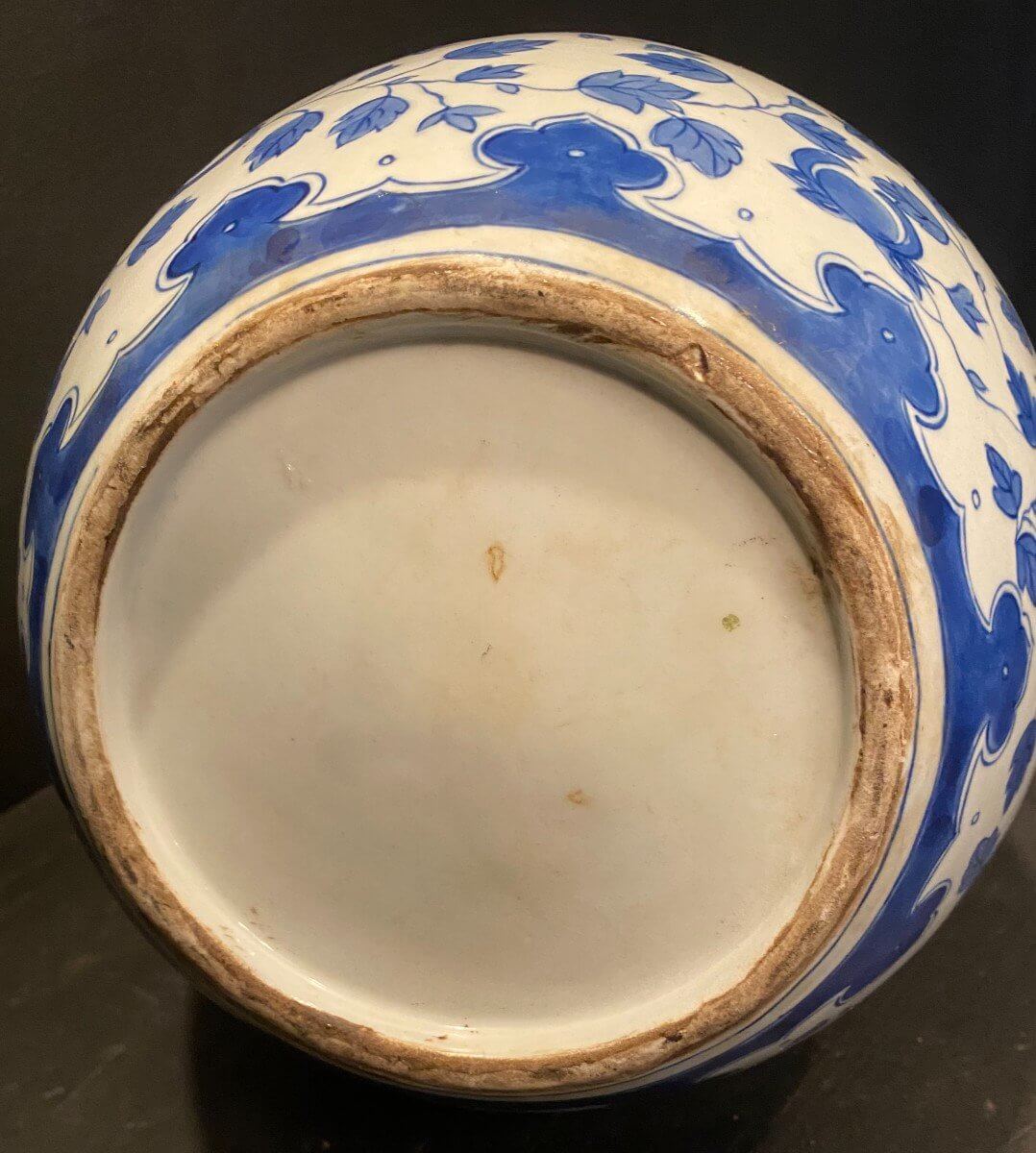Vase De Chine En Porcelaine Bleue
