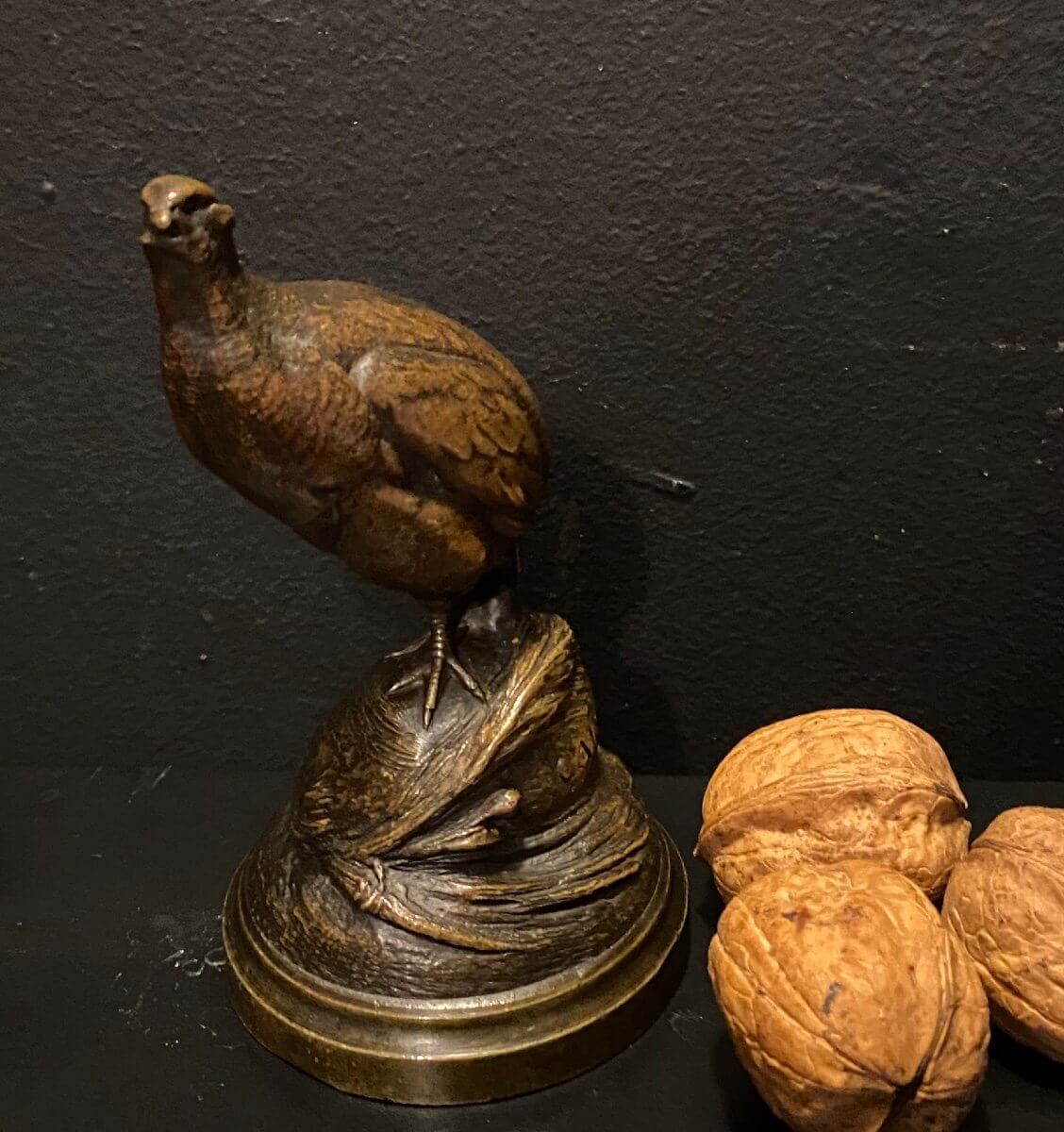 Petite Caille En Bronze Par Cain