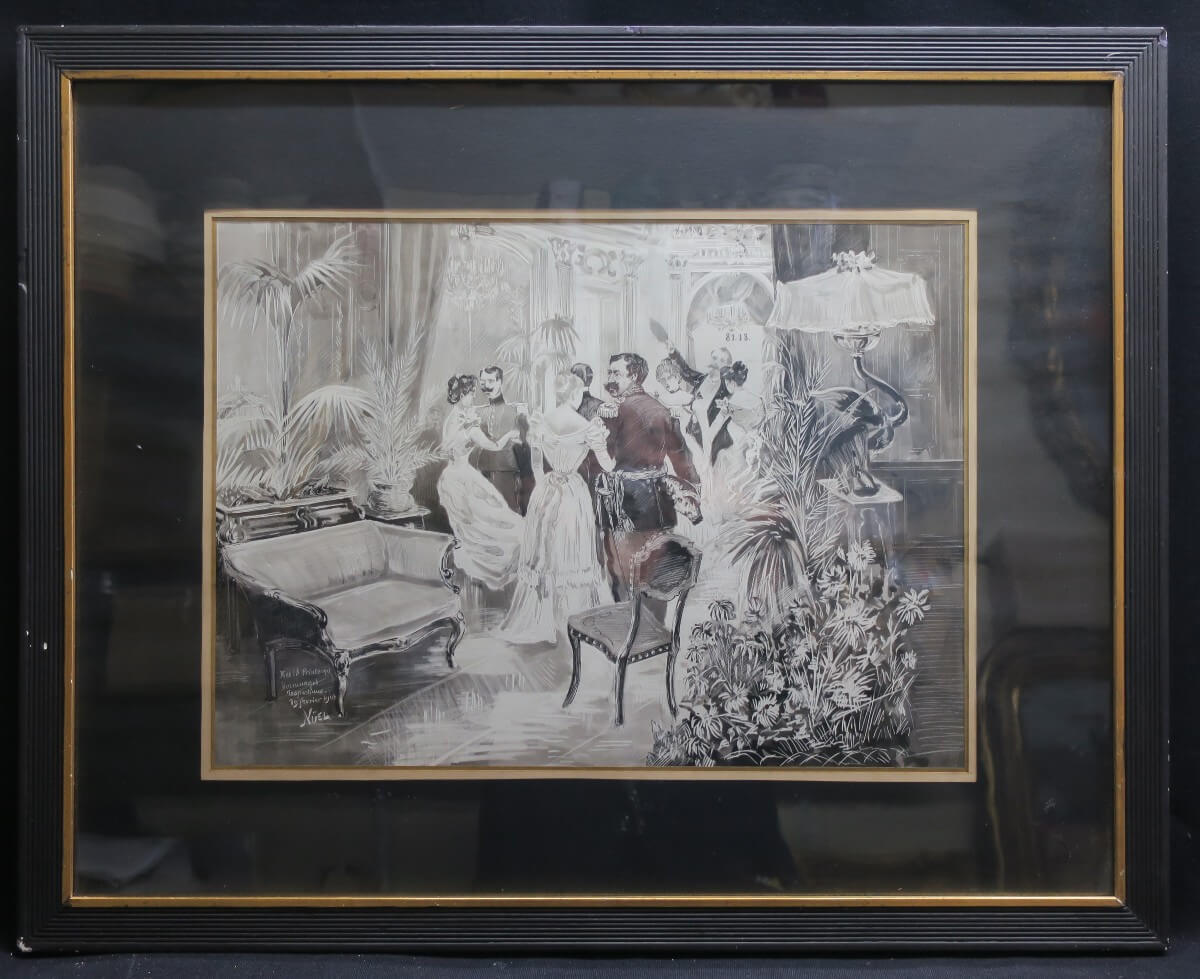 Tableau, Gouache Art Nouveau