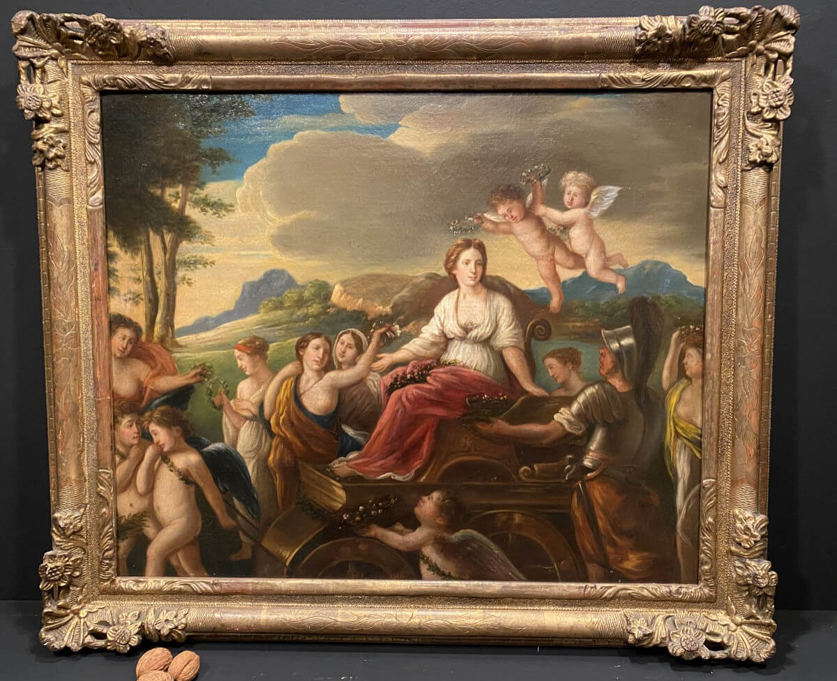 tableau, peinture représentant le triomphe de flore